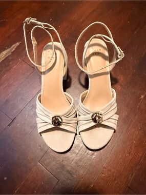 A New Day Faux Suede Nude Block Heels Size 9